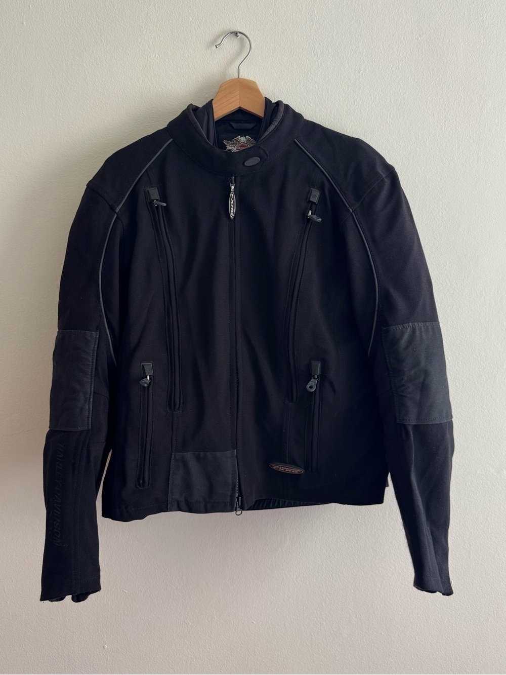 Harley Davidson FXRG motorcycle jacket padded quilted liner black large women’s